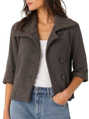 Aritzia Community Moto Jacket Women Extra Extra Small Gray